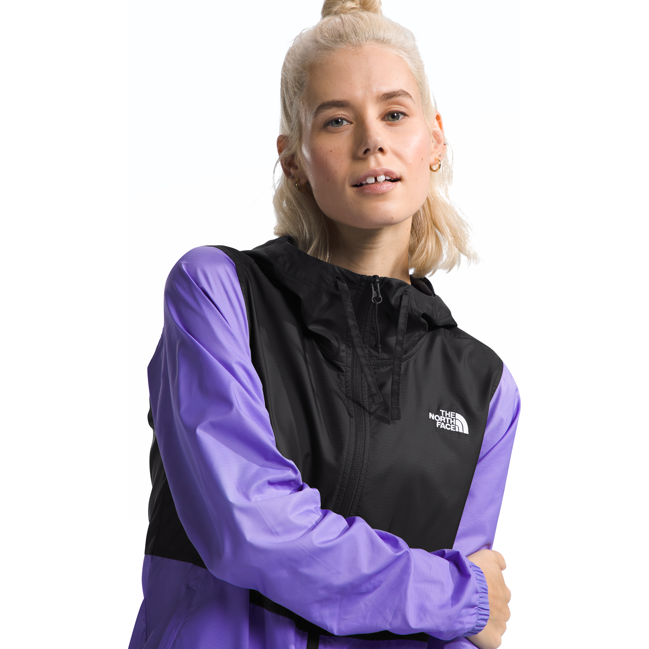 The North Face Women's Cyclone Jacket 3 - Waterproof Windbreaker with Hood in Optic Violet/TNF Black - Perfect for Hiking, Camping & Outdoor Adventures