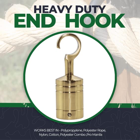 Heavy Duty Brass Rope Hook - 1 Inch, Weatherproof & Anti-Rust for Outdoor Use