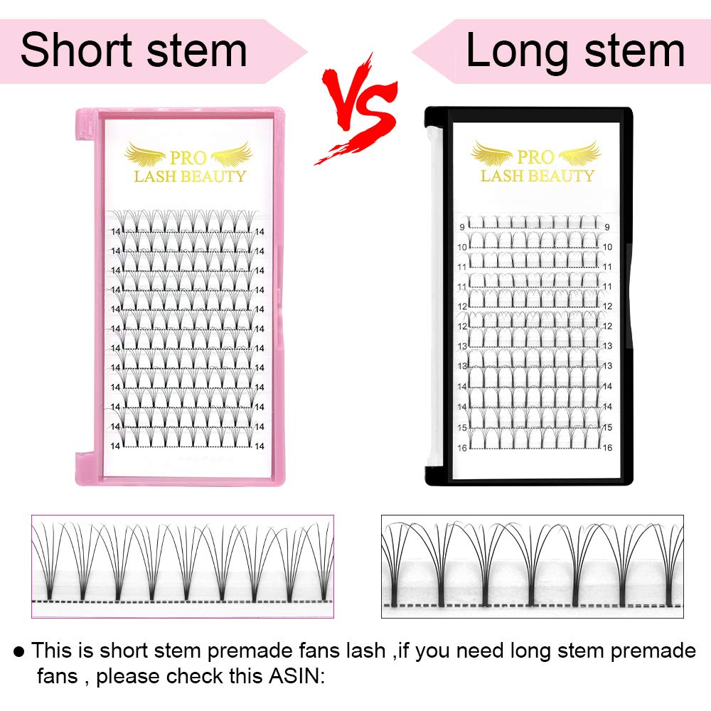 5D Volume Eyelash Extensions - 0.10mm C Curl 11mm Short Stem Premade Fans (3D/5D/7D) - Professional Salon Quality Lash Extensions for Natural & Dramatic Looks - Perfect for Weddings, Parties & Special Occasions