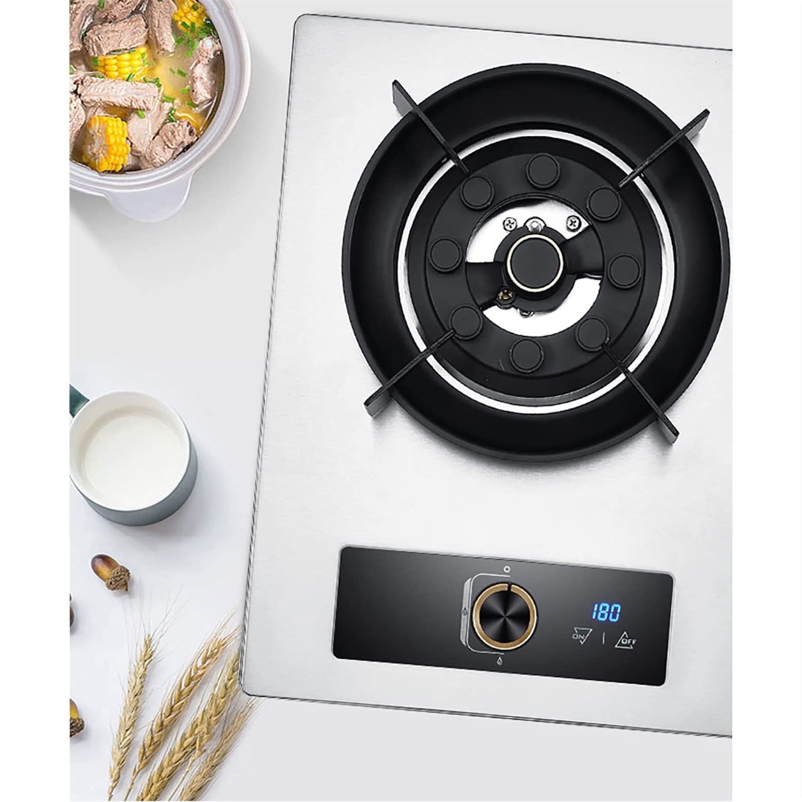 Portable Camping Gas Stove 4.5KW with 9 Burners - High Efficiency, Timer Function & Flameout Protection | Perfect for Outdoor Cooking, Backpacking, Picnics & Family BBQ (Natural Gas)