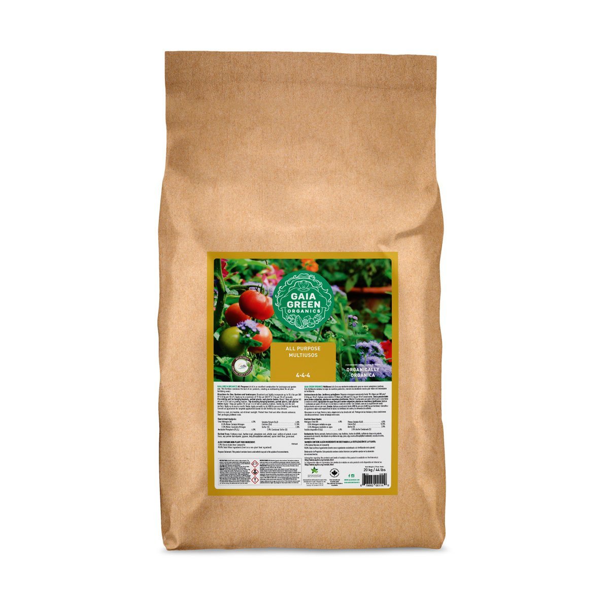 Organic Gaia Green All Purpose Fertilizer 4-4-4 - Natural Plant Food for Vegetables, Flowers & Lawns - Slow Release Nutrient Boost for Indoor/Outdoor Gardening
