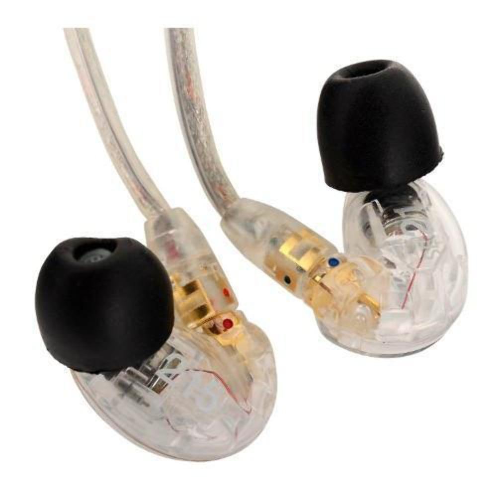 Shure SE215-CL Professional Sound Isolating In-Ear Monitor Earphones with Triple Flange Sleeves (3 Pairs) - Clear | High-Fidelity Audio, Noise Isolation for Musicians, DJs & Audiophiles | Perfect for Live Performances, Studio Recording & Commuting