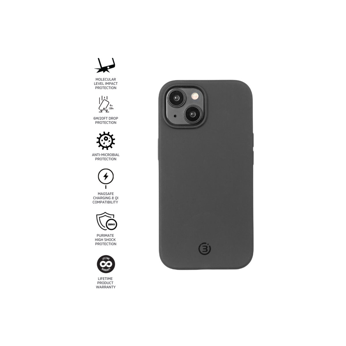 Impact Zero® Color Apple iPhone 15 - Sleek Black Smartphone for Work, Travel & Entertainment | Fast Performance & Stunning Display