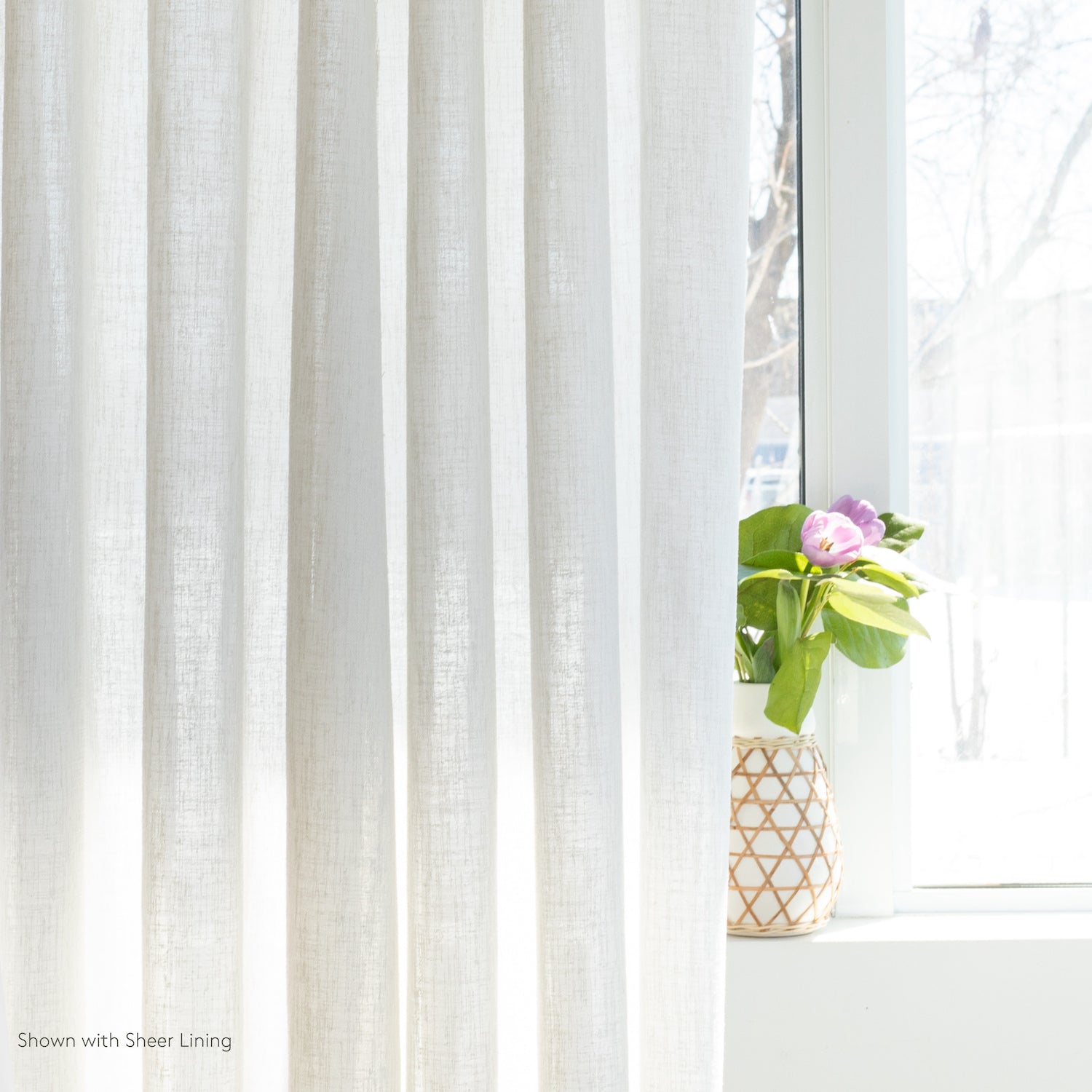 Palermo Double Width Sheer Fabric - Oyster White Premium Curtain Material for Living Room & Bedroom Windows