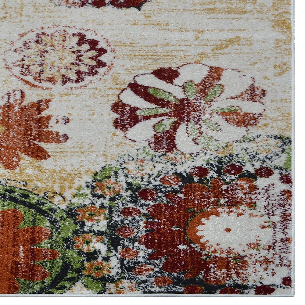Handmade Rose Floral Machine Woven Rug - Non-Slip Soft Living Room Carpet for Bedroom, Home Decor, Wedding Gift Idea