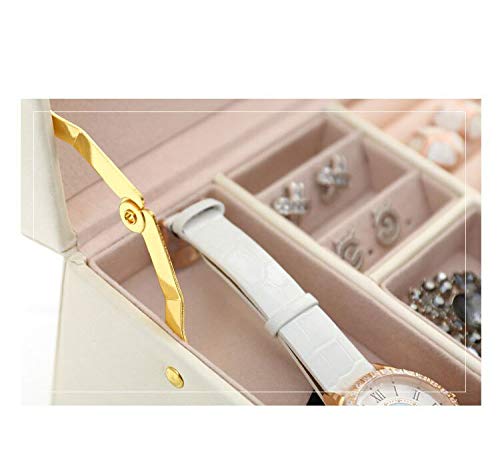 Sohapy Jewelry Organizer Box with 2 Drawers - Pink Storage Case for Rings, Earrings, Necklaces - Perfect Gift for Women & Girls - Ideal for Bedroom, Travel, and Closet Organization