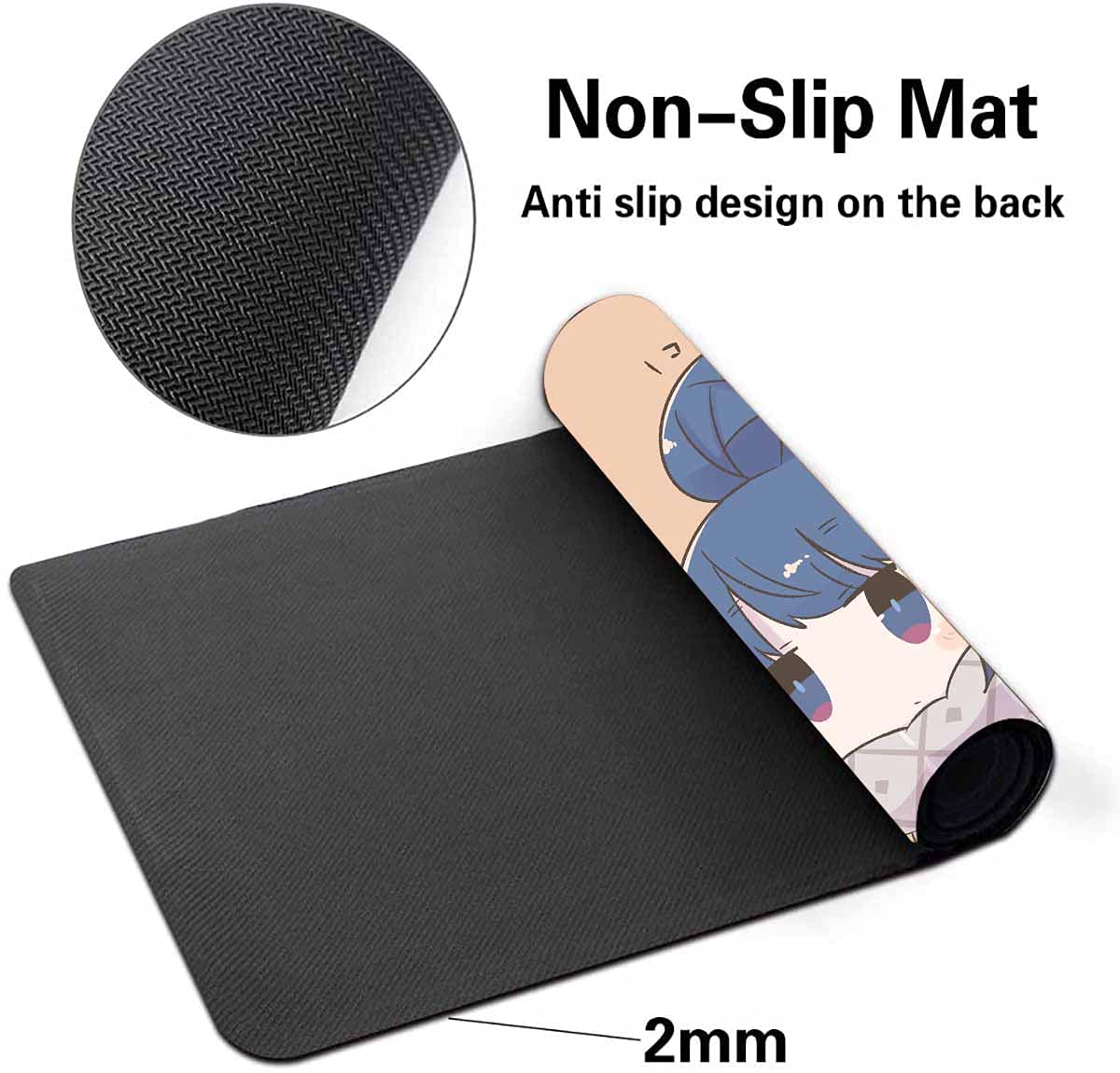 Yuru Camp Anime Mouse Pad - Rin & Nadeshiko Design, 60cm×35cm Large Gaming Mouse Pad with Non-Slip Base, Perfect for Computer, Office, and Gaming Setups - Great for Anime Fans and Comfortable Extended Use