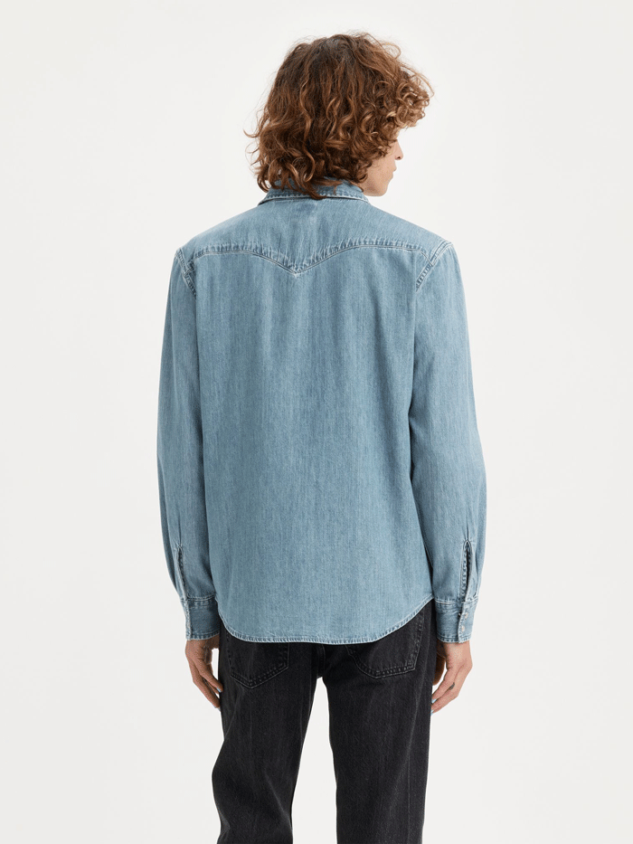 Levi's Men's Classic Western Standard Fit Shirt - Franklin Stonewash Denim Shirt for Casual Wear & Country Style Outfits