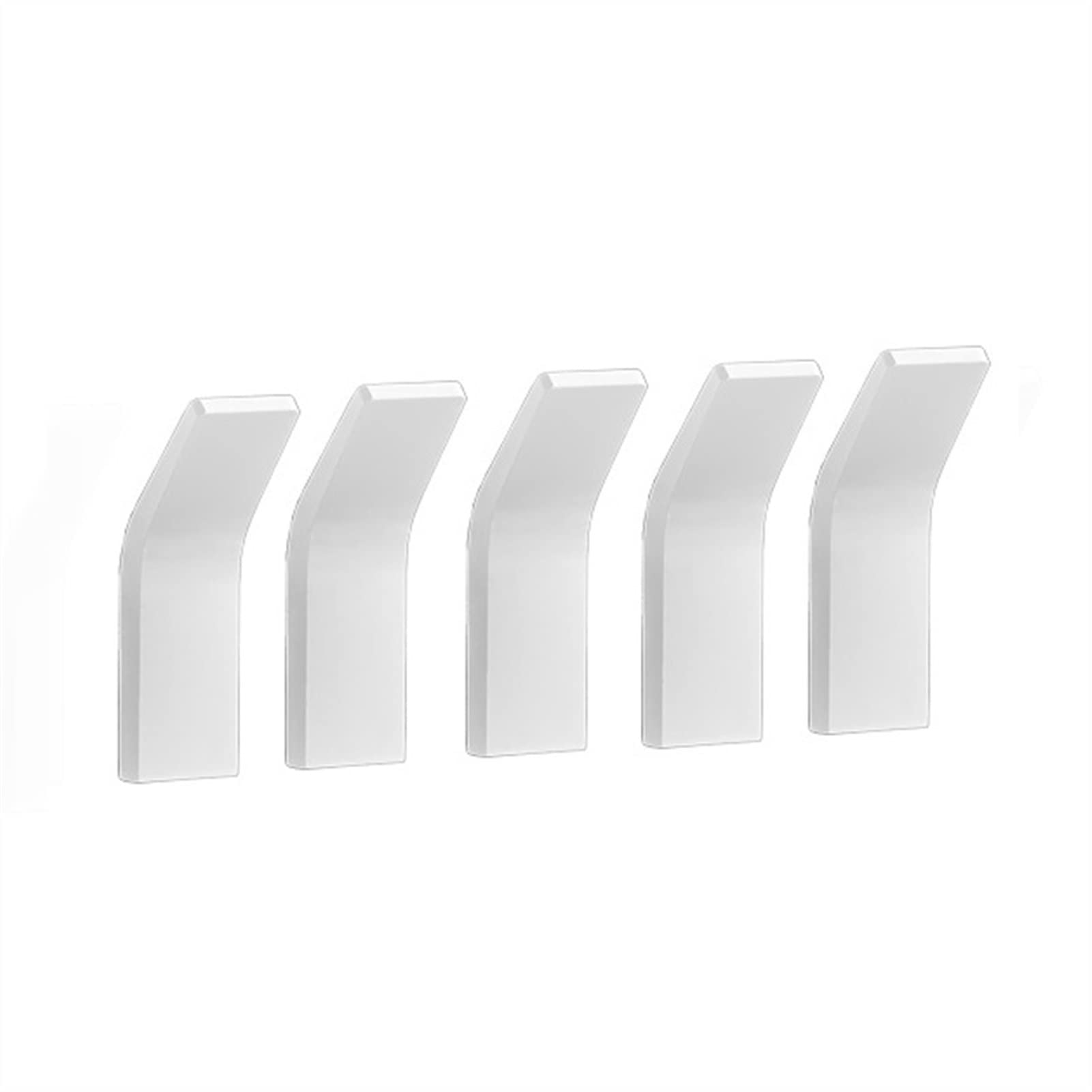 Wall Mounted Coat Rack - 5 Pack No Drill Hooks for Bathroom, Robe, Towels & Clothes - Durable Aluminum Alloy Hangers with Adhesive Backing - Space Saving Home Organization for Entryway, Bedroom & Laundry Room (White)