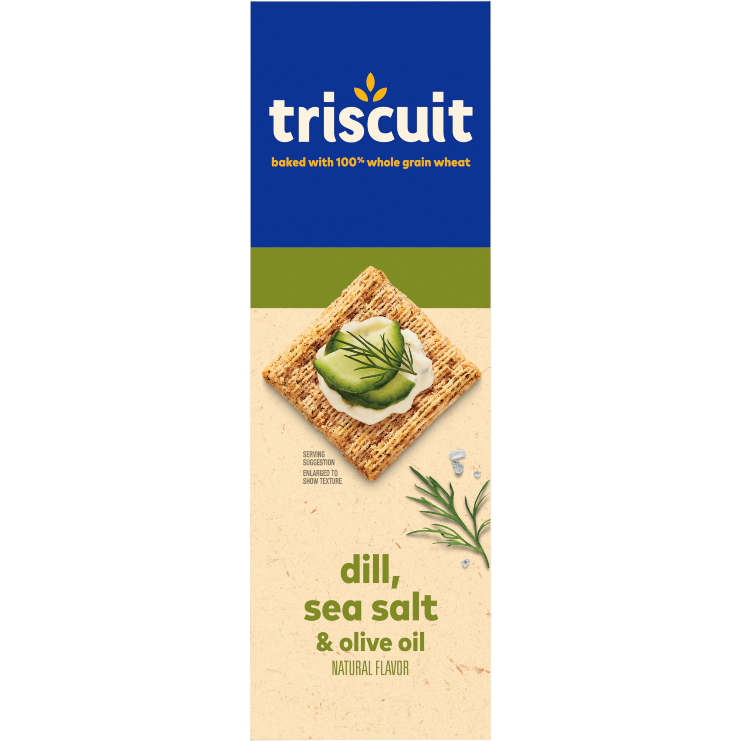 Triscuit Whole Grain Wheat Crackers - Dill, Sea Salt & Olive Oil Flavor | Healthy Lunch Snacks & Bulk Snack Crackers | 6 Pack (8.5 oz Boxes) | Perfect for Office, School & Picnic Snacking