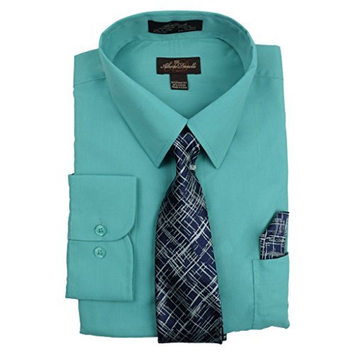 Alberto Danelli Men's Dress Shirt & Tie Set - Premium Long Sleeve Button Down Shirts for Big & Tall Sizes (Up to 5XL) - Perfect for Business Meetings, Weddings & Formal Occasions