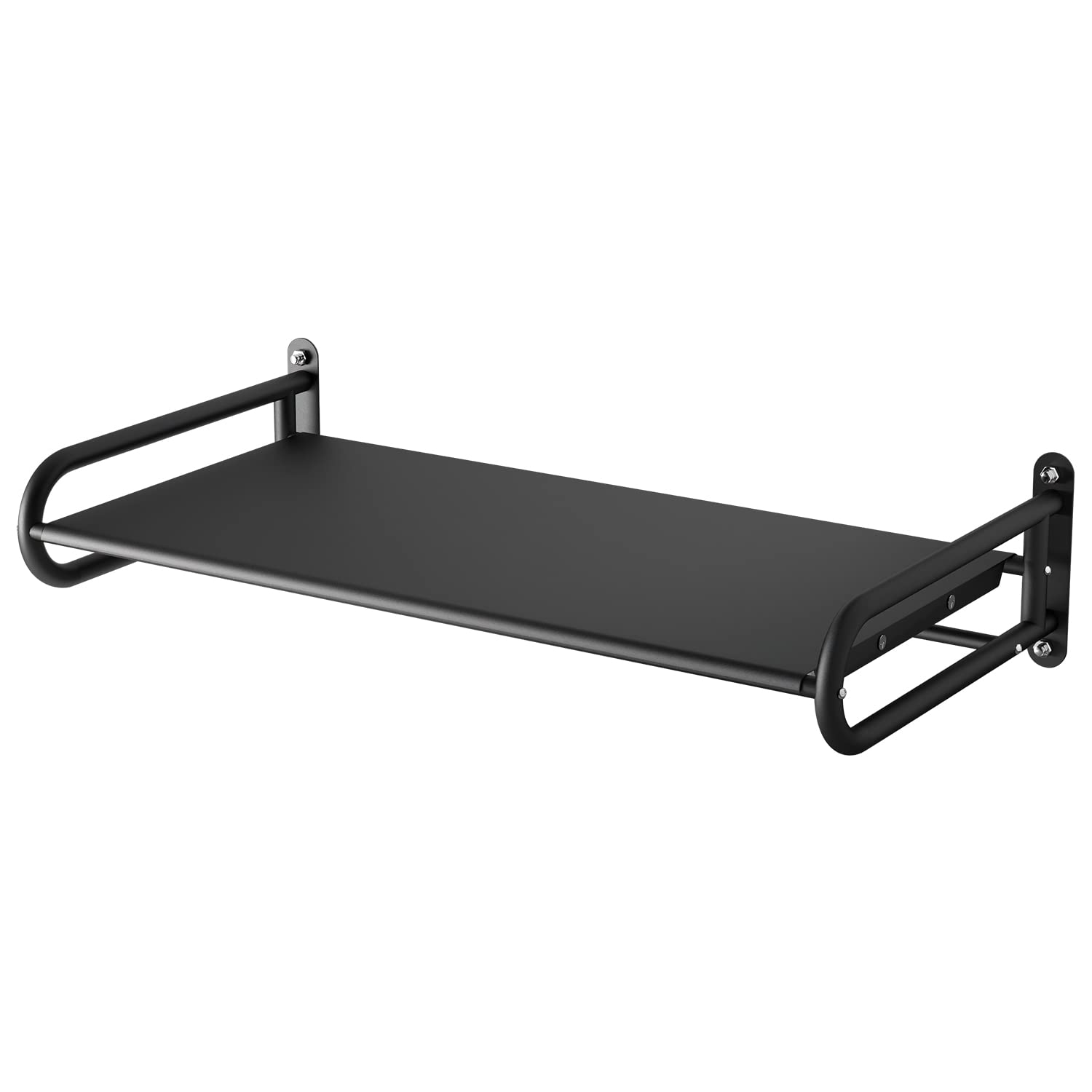 32 Inch Heavy Duty Stainless Steel Wall Shelf - Commercial & Household Use - Wall Mount Microwave Oven Shelf with Fixing Kit (Black, 32