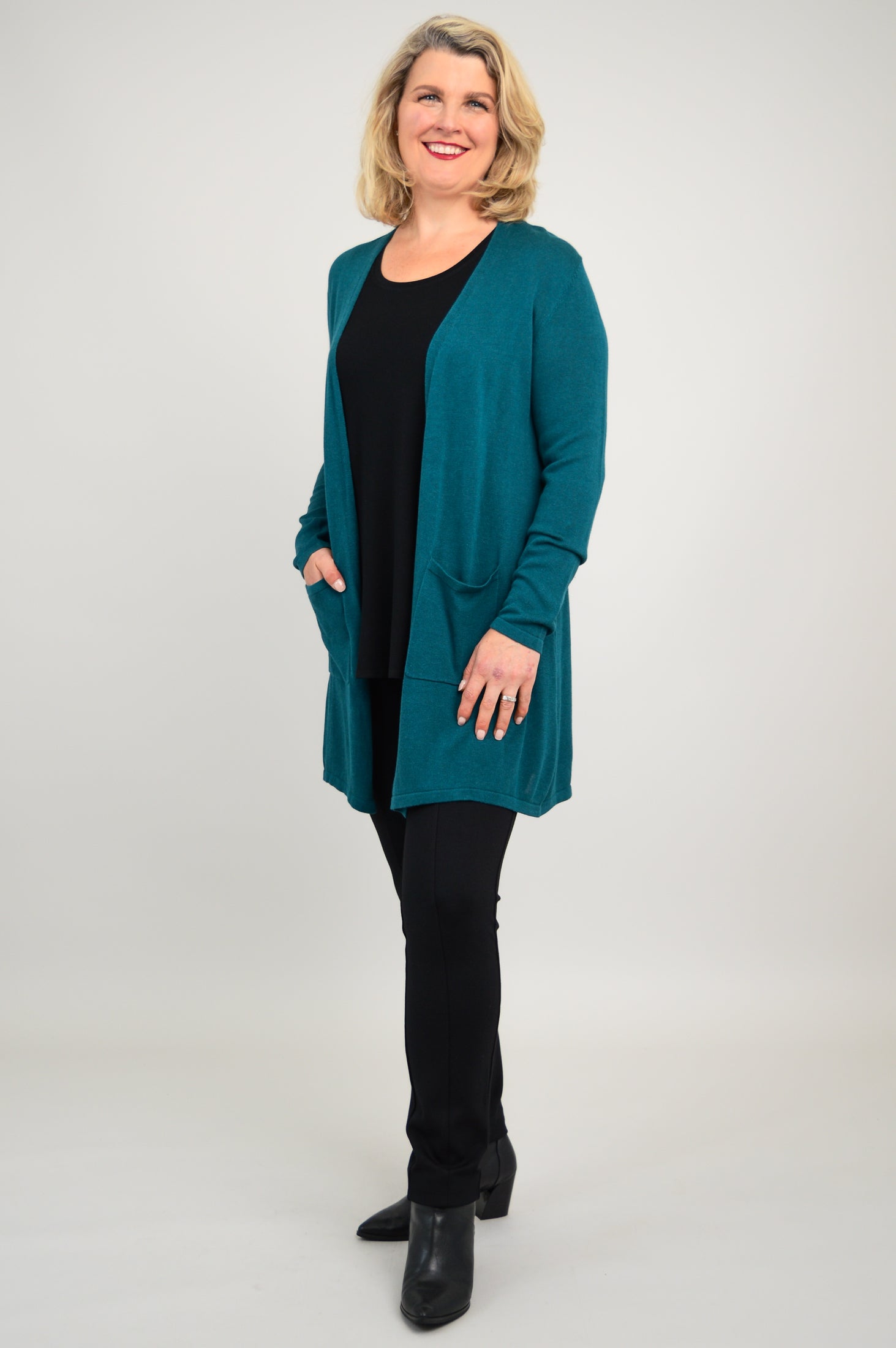 Justine Sweater for Women - Soft Teal Bamboo Cotton Blend Pullover | Cozy Casual Wear for Fall & Winter | Perfect for Office, Travel & Weekend Outings