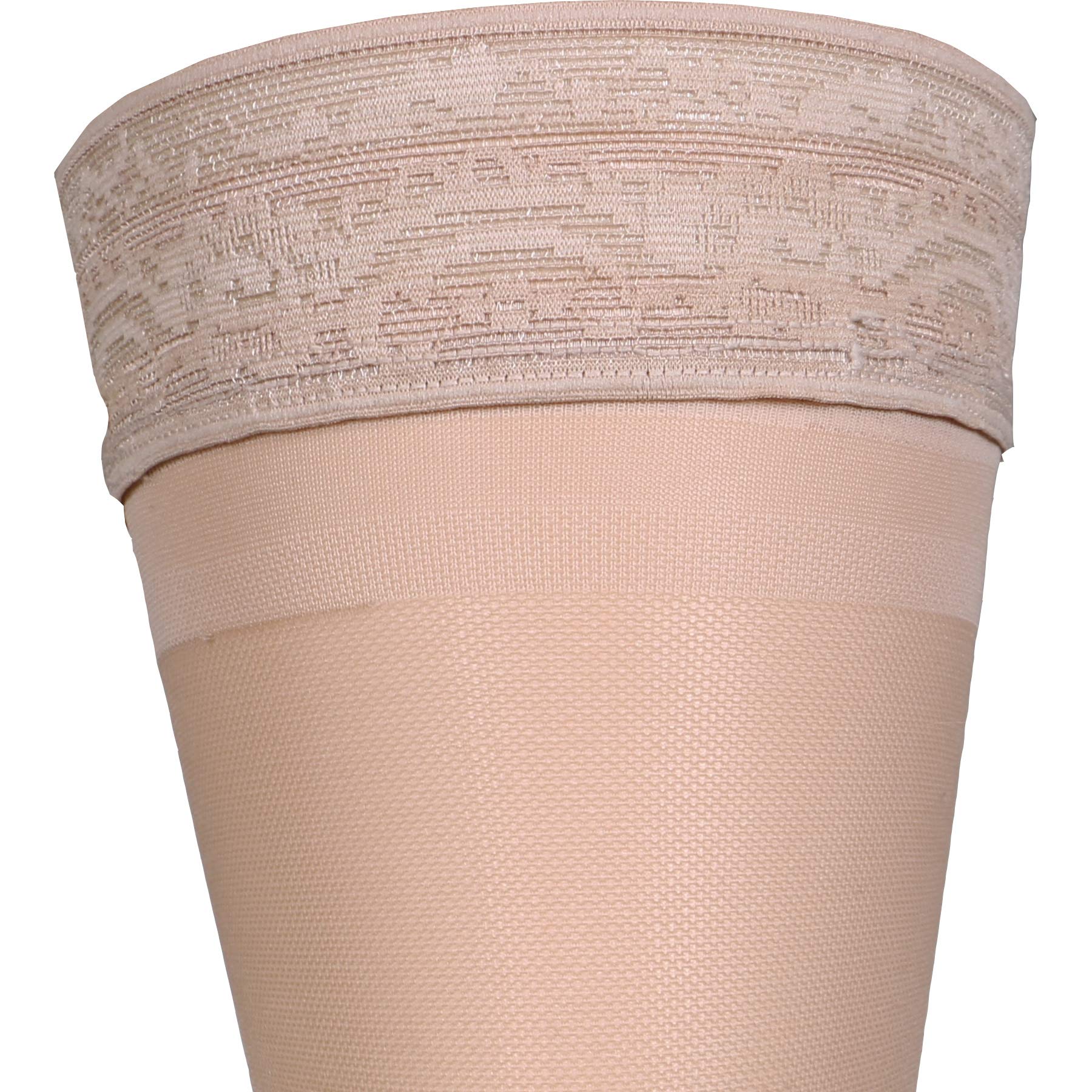 Truform Sheer Compression Stockings 15-20 mmHg - Women's Thigh High Support Stockings, 20 Denier Nude Large - Perfect for Travel, Work & Varicose Vein Relief