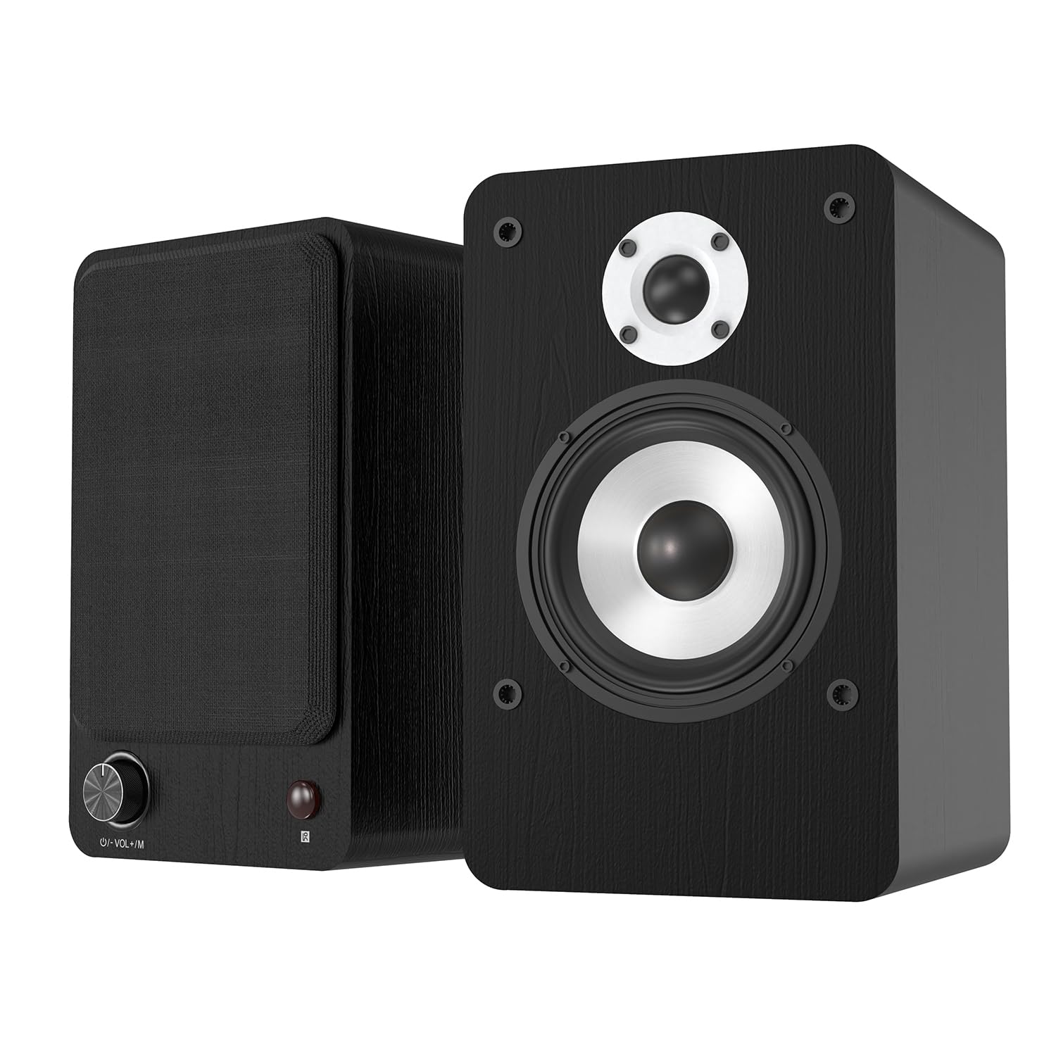 LONPOO 100W RMS Powered Bookshelf Speakers for Record Player & Home Theater - 2.0CH Bluetooth Active Near Field Monitors with 1-inch Silk Dome Tweeter & 4-inch Aluminum Woofer | Perfect for Vinyl Listening, Movie Nights & Music Streaming