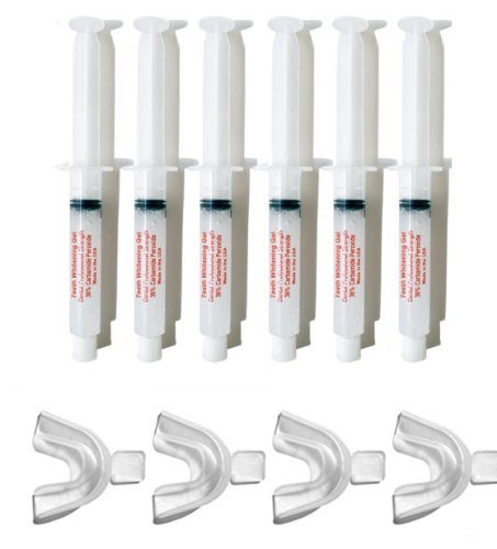Professional Strength 36% Carbamide Peroxide Teeth Whitening Gel Kit - 60cc Syringes with 4 Free Trays for Instant White Smile | At-Home Dental Care & Special Occasion Preparation