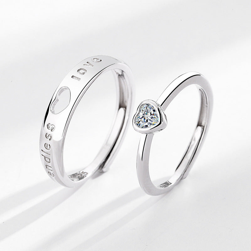 Endless Love Heart Promise Rings for Couples - Sterling Silver 925 Romantic Gift for Her, Wedding, Engagement & Anniversary - Perfect for Valentine's Day & Special Occasions
