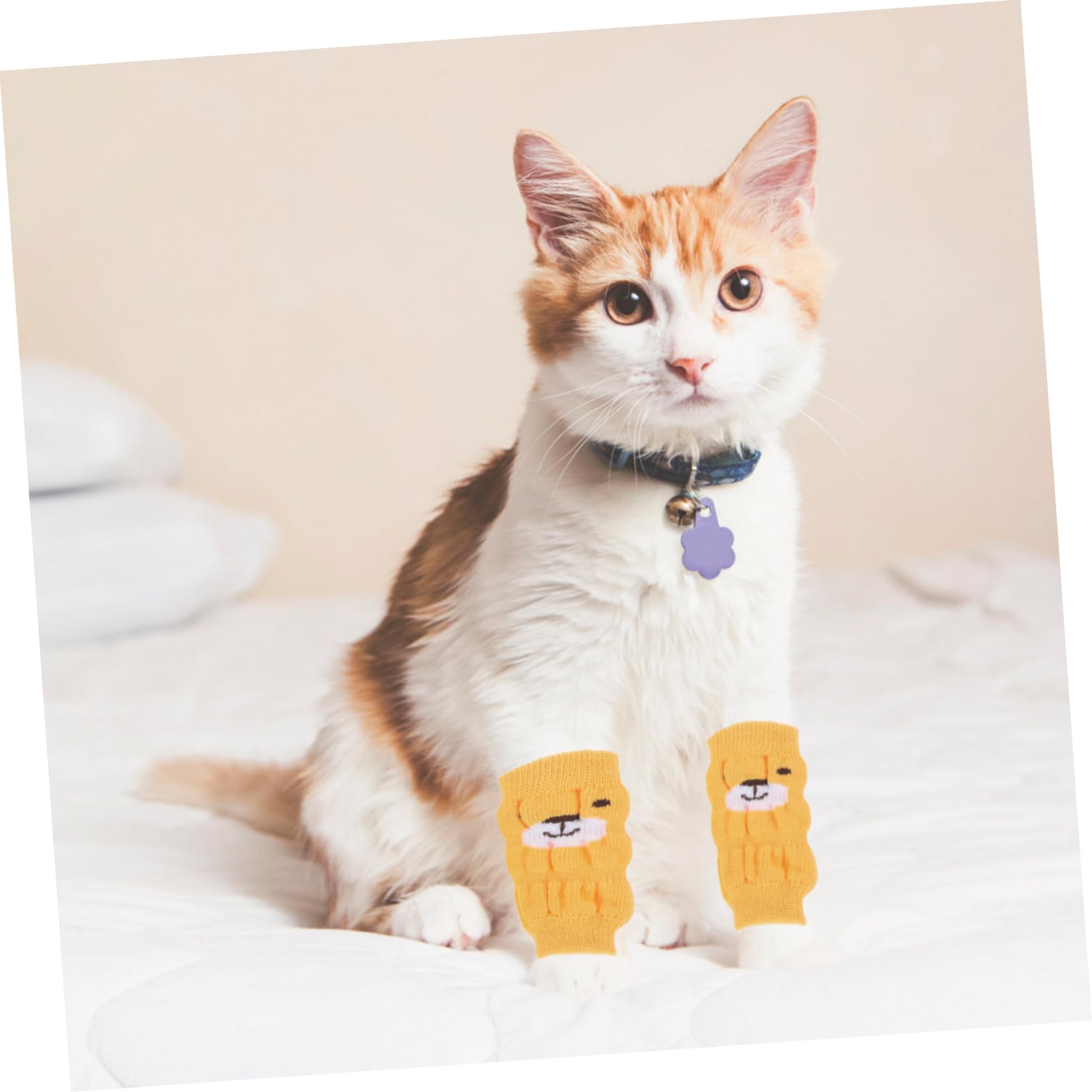 Balacoo 4pcs Pet Leg Warmers - Non-Slip Dog Socks for Small Dogs & Puppies - Indoor & Outdoor Use