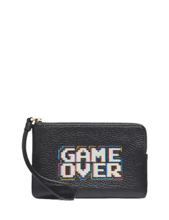 Coach Corner Zip Wristlet Crossbody Bag with Pac-Man 