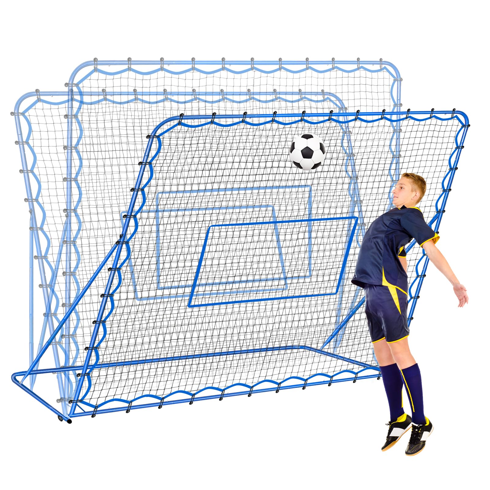 Adjustable Soccer Rebounder Net - Portable Soccer Training Equipment for Control & Passing Practice - Quick-Switch Angle Design for Kids, Teens & Adults - Perfect for Backyard Drills, Team Practice & Solo Training Sessions
