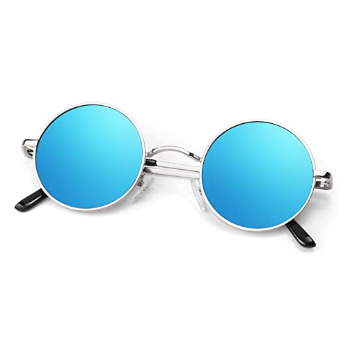 A09- Silvery Frame Blue Lens