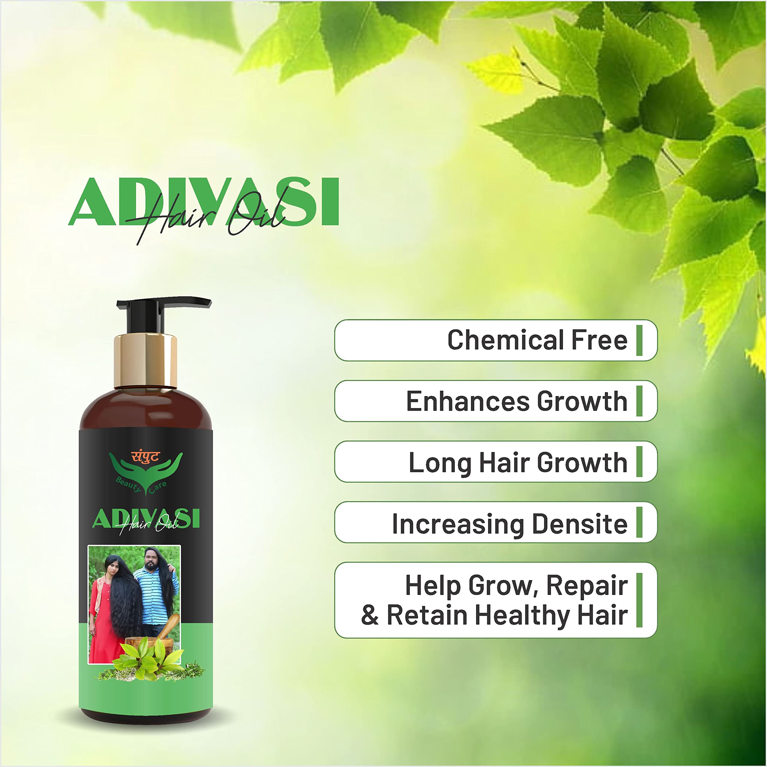 **Adivasi Herbal Hair Growth Oil - 100ml for Men & Women | Natural Hair Fall Control & Strengthening Treatment | Perfect for Daily Scalp Massage & Hair Care Routine**