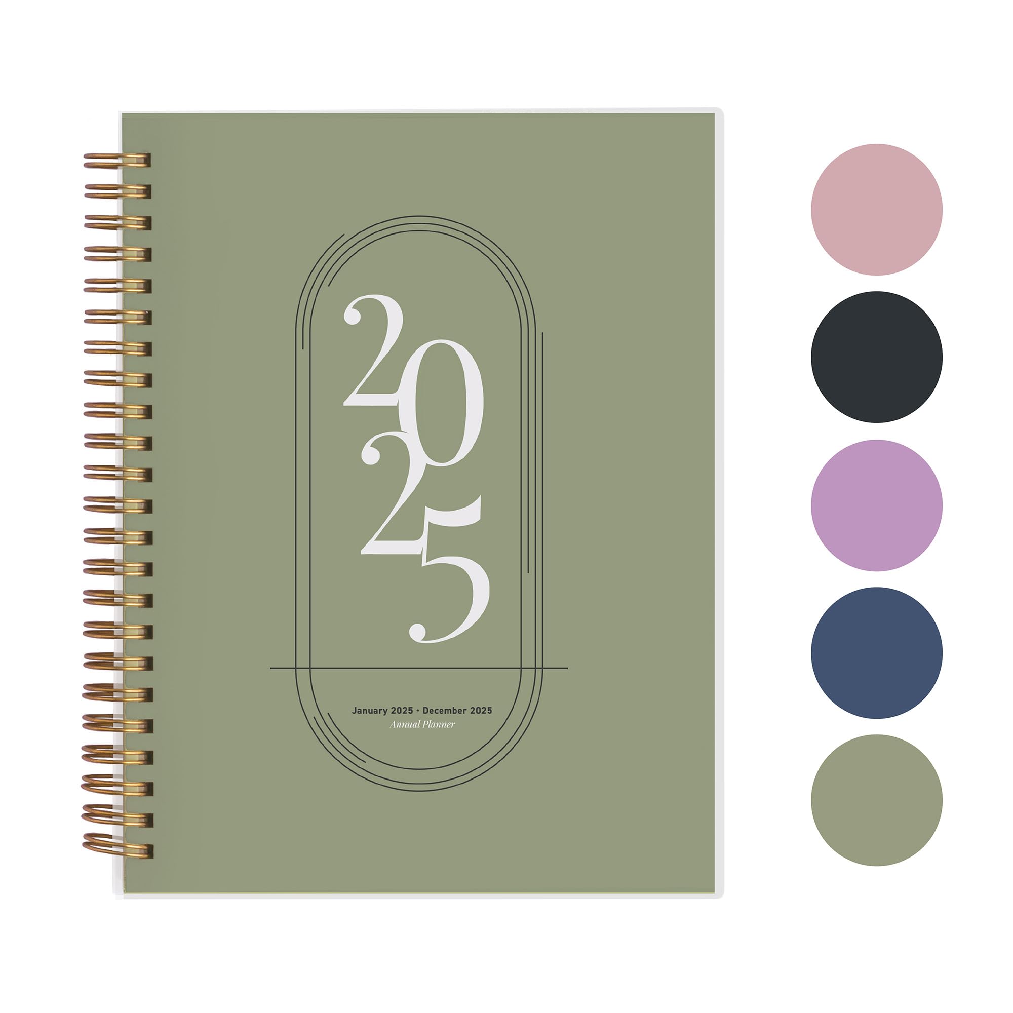 Rileys 2025 Weekly Planner - 8 x 6 Inch Green Flexible Cover Planner with Monthly & Weekly Pages, Twin-Wire Binding & Notes Section | Perfect for Students, Professionals & Personal Organization (Jan-Dec 2025)