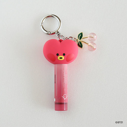 BT21 Mini Face Lip Balm Holder Keychain - Tata Character Cute Lip Balm Keyring for Girls, Women | Perfect for School, Office, Travel & Gift Giving