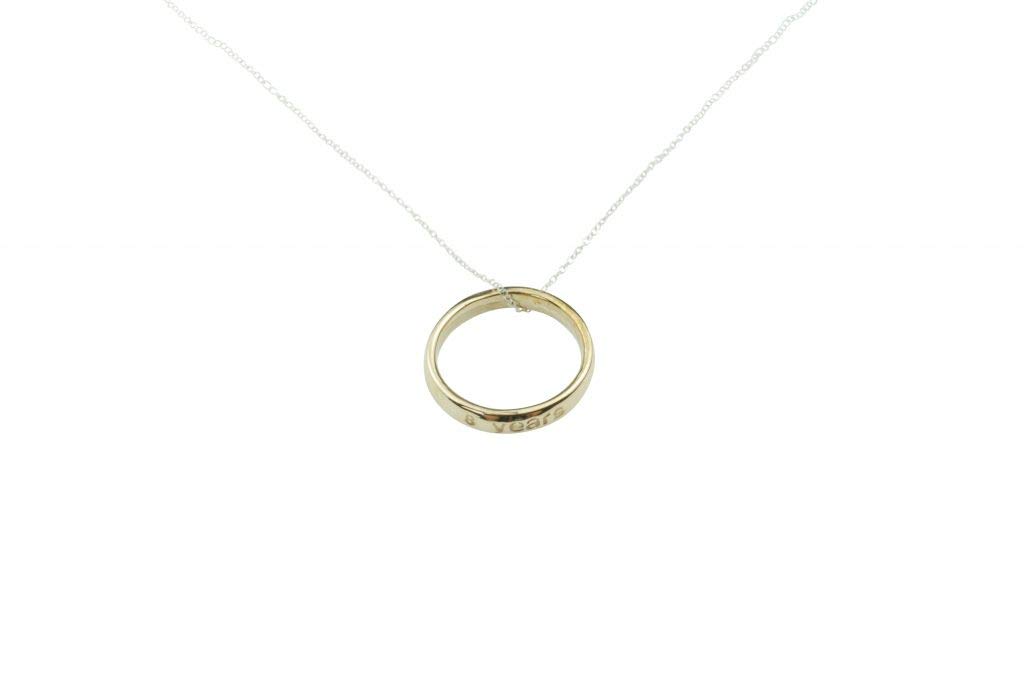 8th Anniversary Gifts for Her - Solid Bronze Ring Pendant Necklace (LRP8-B) | Romantic Jewelry Gift for Wife, Girlfriend | Wedding, Valentine's Day & Special Occasion Present
