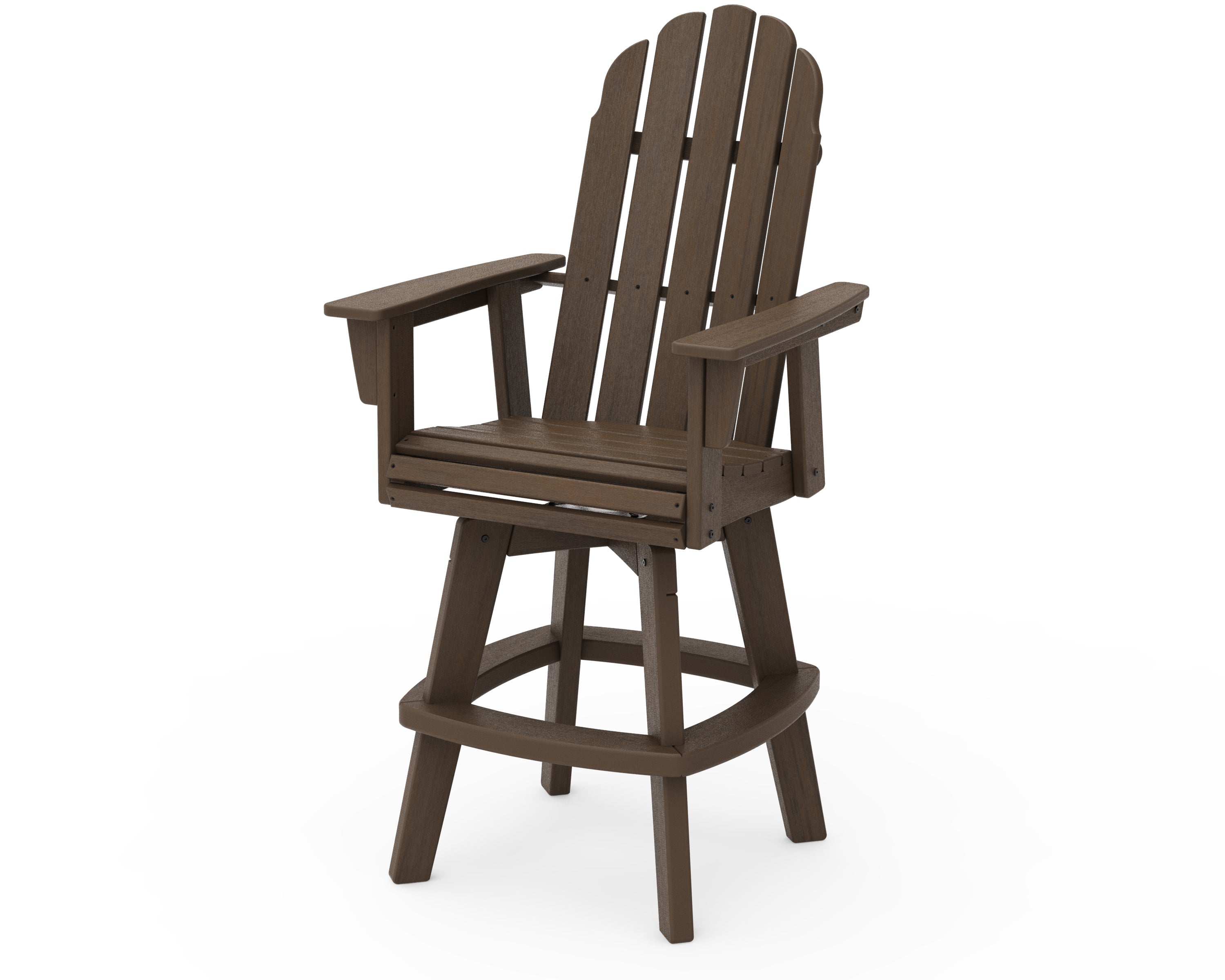 POLYWOOD Vineyard Curveback Adirondack Swivel Bar Chair - Outdoor Patio Furniture for Poolside, Garden & Backyard Relaxation