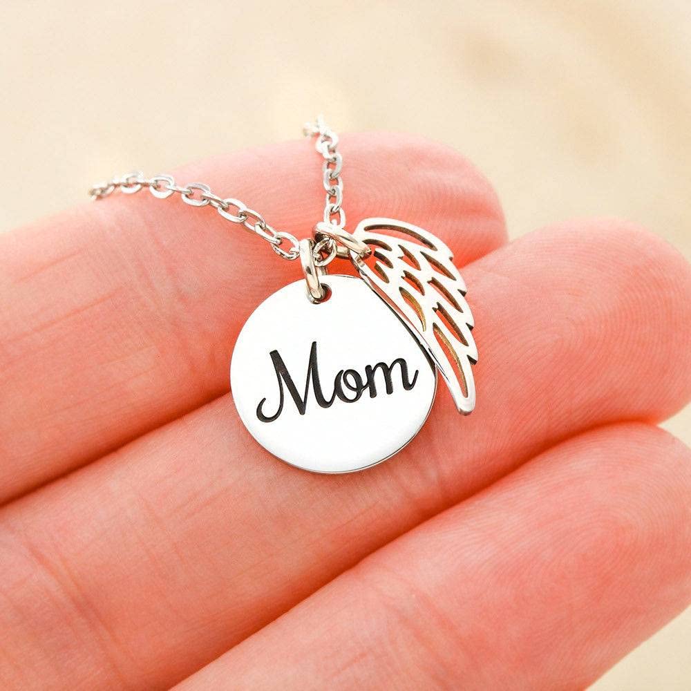 Memorial Necklace for Mom - Elegant White Keepsake Jewelry to Honor and Remember Mother | Perfect Gift for Mother's Day, Birthday, or Remembrance
