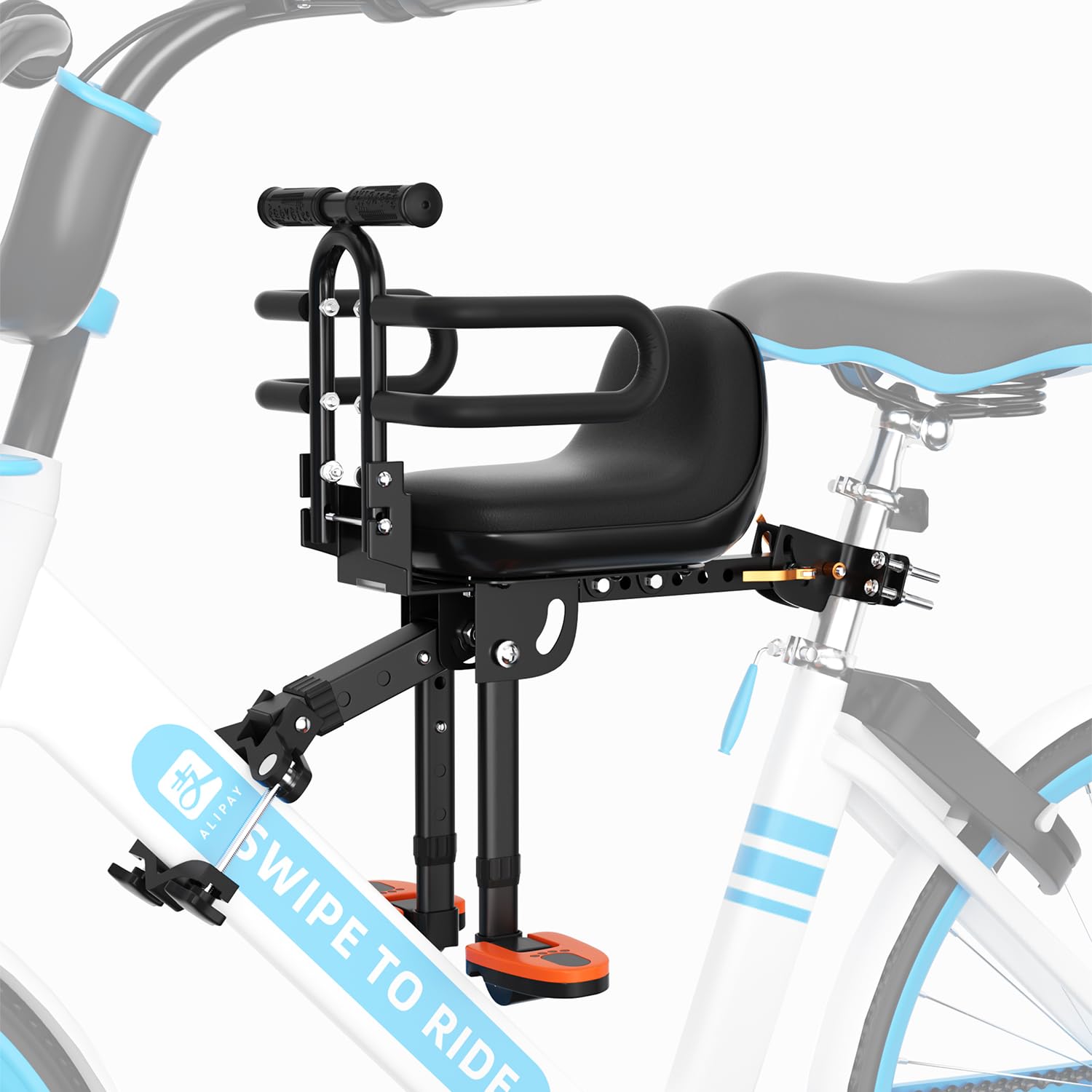 Best Child Bike Seat for Kids 1-5 Years Old - Adjustable Safety Guardrail, High Comfort Cushion & Backrest - Durable Mountain Bike Child Carrier for Outdoor Family Rides, Commuting & Cycling Adventures