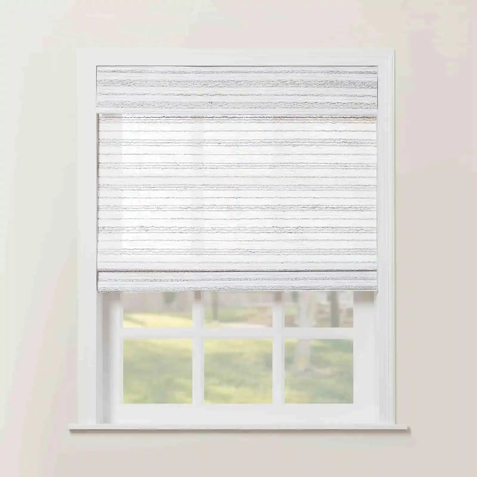 Rae Natural Ramie Flax Woven Wood Shades Series C - Eco-Friendly Window Coverings for Living Room, Bedroom & Office Decor