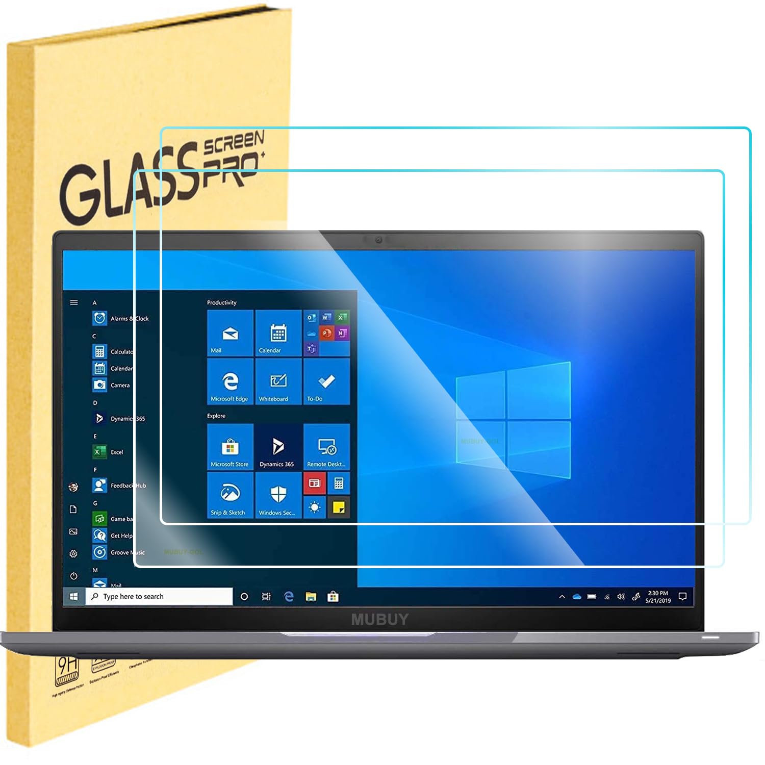 2 Pack 14 Inch Laptop Screen Protector - Tempered Glass (309x174mm) for HP/Dell/ASUS/Samsung/Lenovo/Acer/MSI/LG/Razer Blade 14