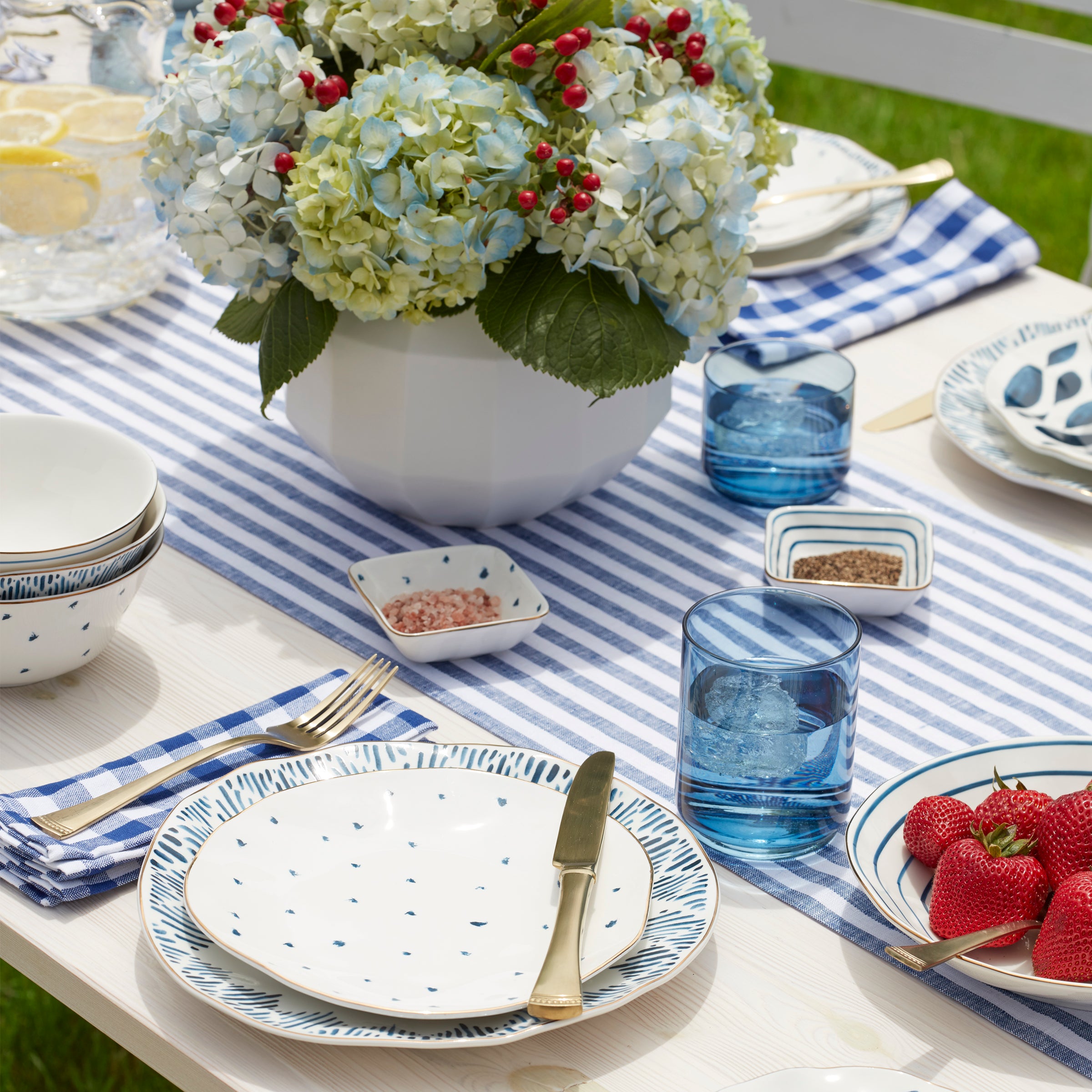 Blue Bay Stacking Dip Bowls Set of 4 - Durable Ceramic Serving Bowls for Chips, Salsa, Nuts & Party Snacks - Perfect for Entertaining, Game Nights & Family Gatherings