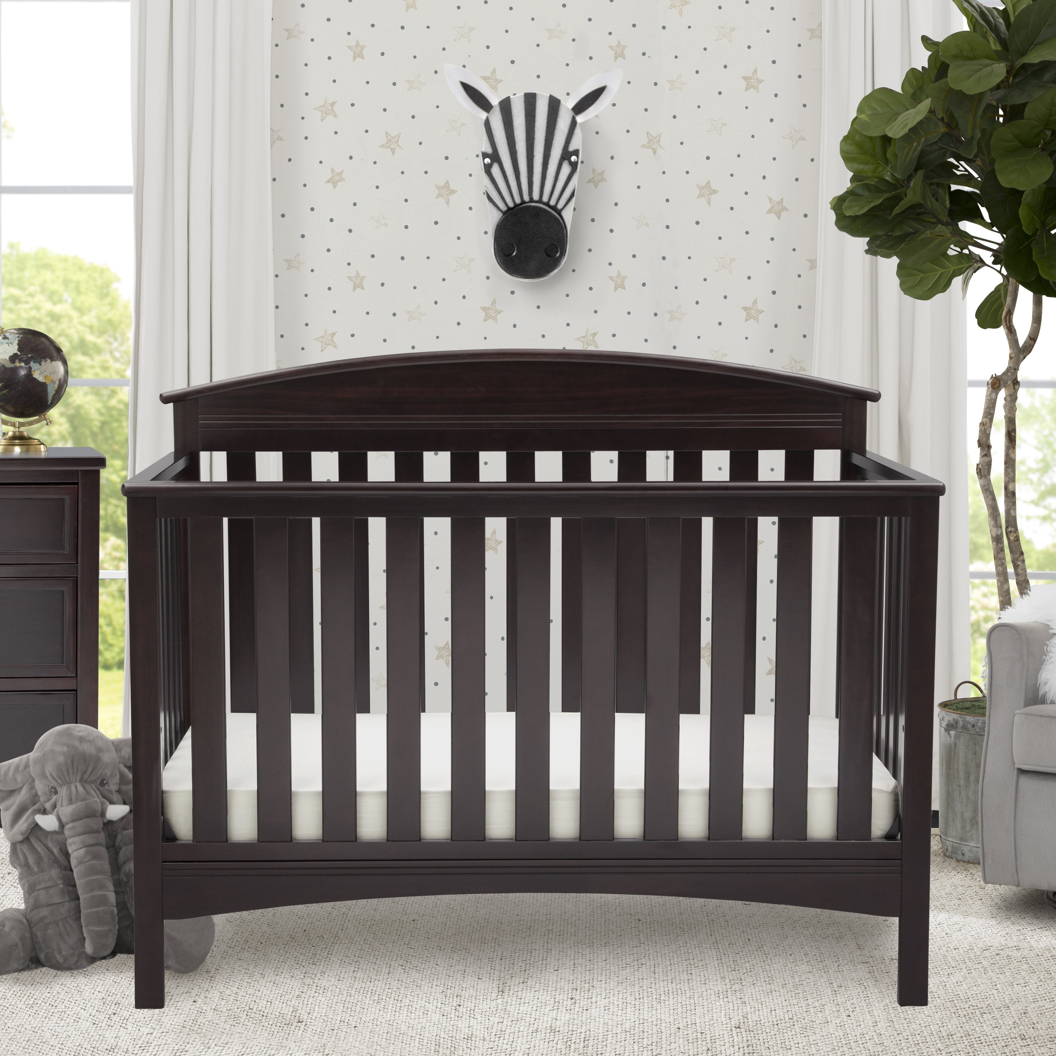 Abby 4-in-1 Convertible Baby Crib - Toddler Bed, Daybed & Full-Size Bed | Safe & Stylish Nursery Furniture for Newborns to Teens | Perfect for Bedrooms, Daycare & Guest Rooms