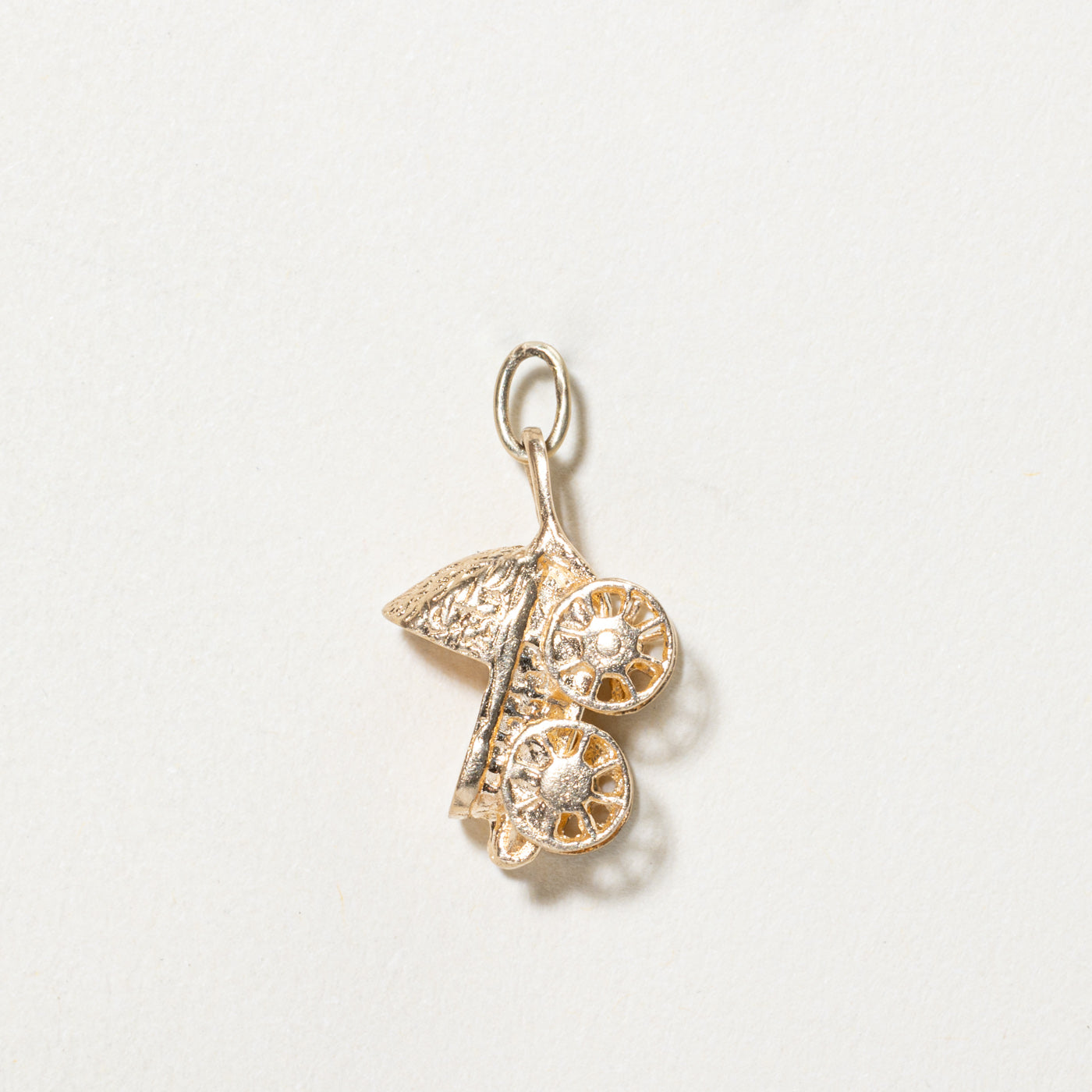 10K Yellow Gold Baby Stroller Charm - Elegant Keepsake for Newborns & Parents | Perfect for Baby Showers, Christenings & Memory Jewelry Collections