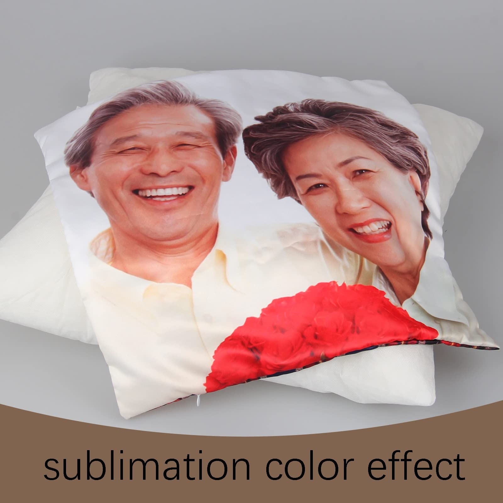 10-Pack 16x16 Inch White Sublimation Pillow Covers - Bulk Polyester Heat Transfer DIY Custom Photo Pillow Cases for Home Decor, Gifts & Personalized Bedding Accessories