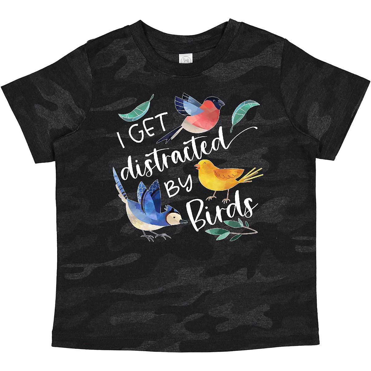 Inktastic I Get Distracted by Birds Baby T-Shirt - Cute & Funny Graphic Tee for Infants & Toddlers - Perfect for Playdates, Family Photos & Birdwatching Adventures
