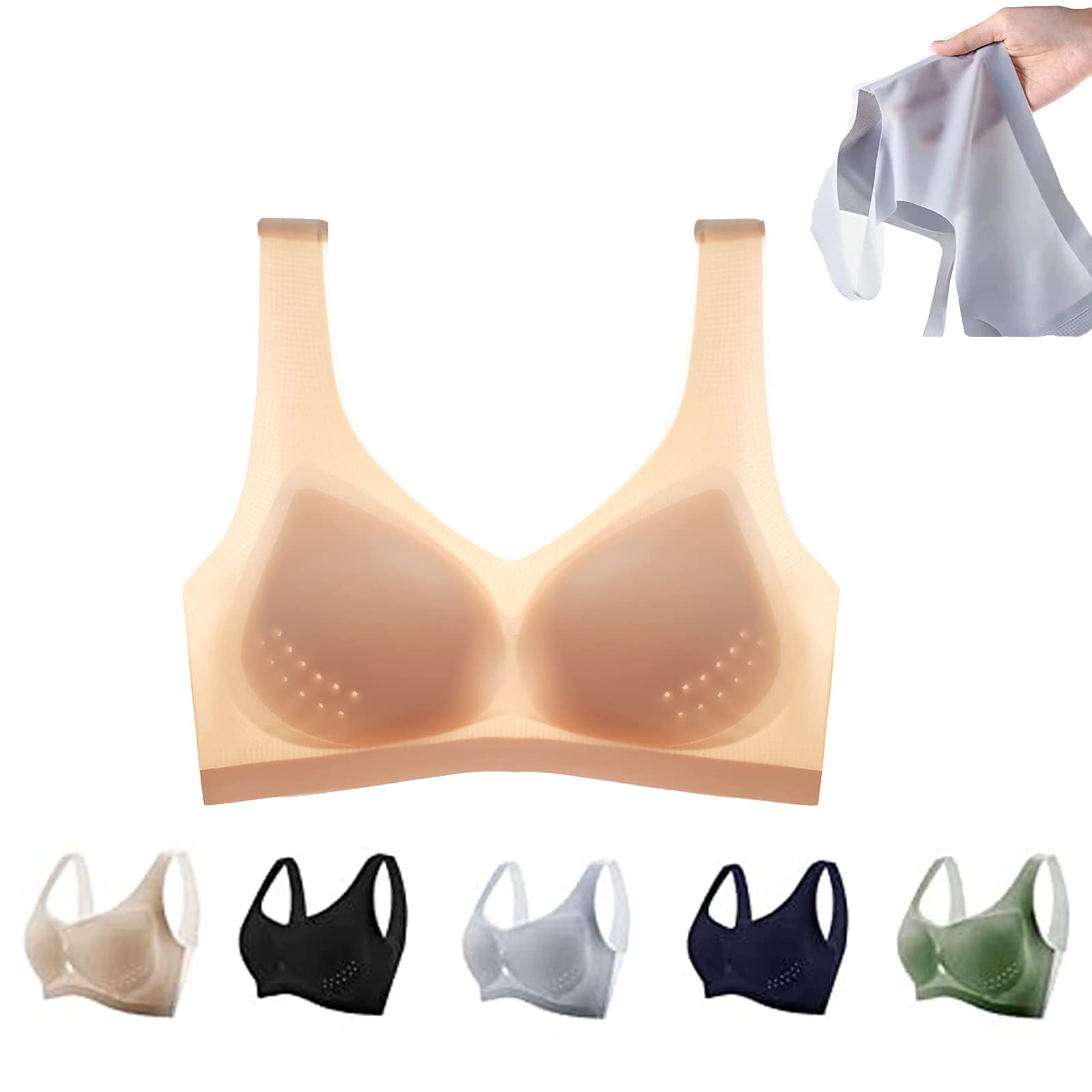 Ultra-Thin Ice Silk Bra for Women - Seamless Wireless Sports Bra with Removable Pads - Breathable Comfort for Yoga, Running & Everyday Wear