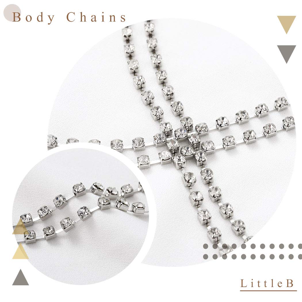 Crystal Layered Thigh Leg Chain Jewelry for Women - Silver Summer Beach Body Chain, Sexy Leg Accessory for Girls | Perfect for Beach Parties, Festivals, and Night Out