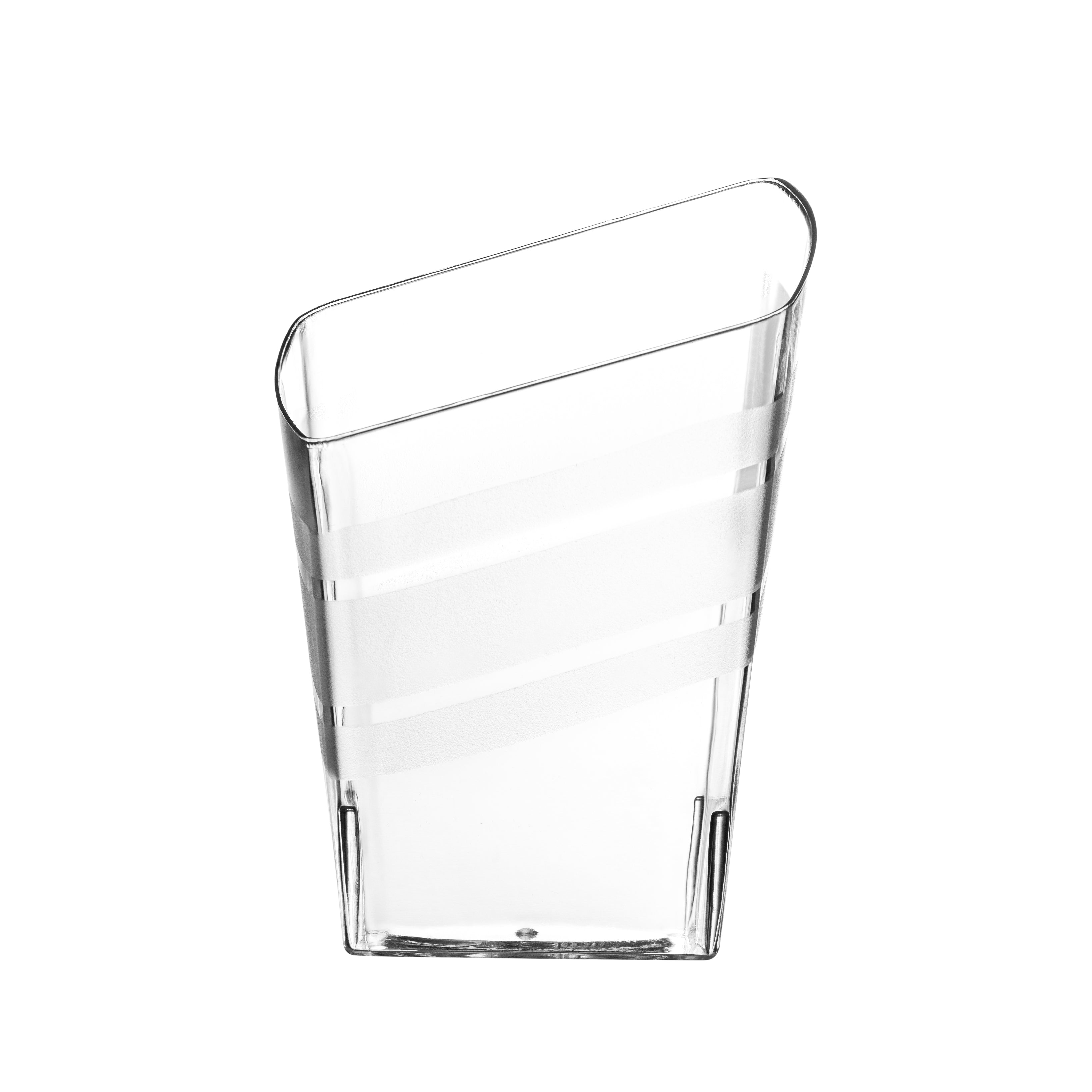 2 oz. Clear Plastic Mini Square Slanted Shooters - 24-Pack - Perfect for Cocktail Parties, Bars, and Home Entertaining