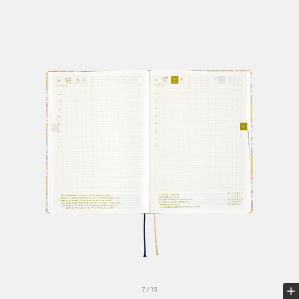 Hobonichi Techo 2025 Planner - Liberty Fabrics Paysanne Blossom HON A5 Size Daily Journal (January Start, Monday Start) English Edition - Perfect for Work, School & Personal Organization