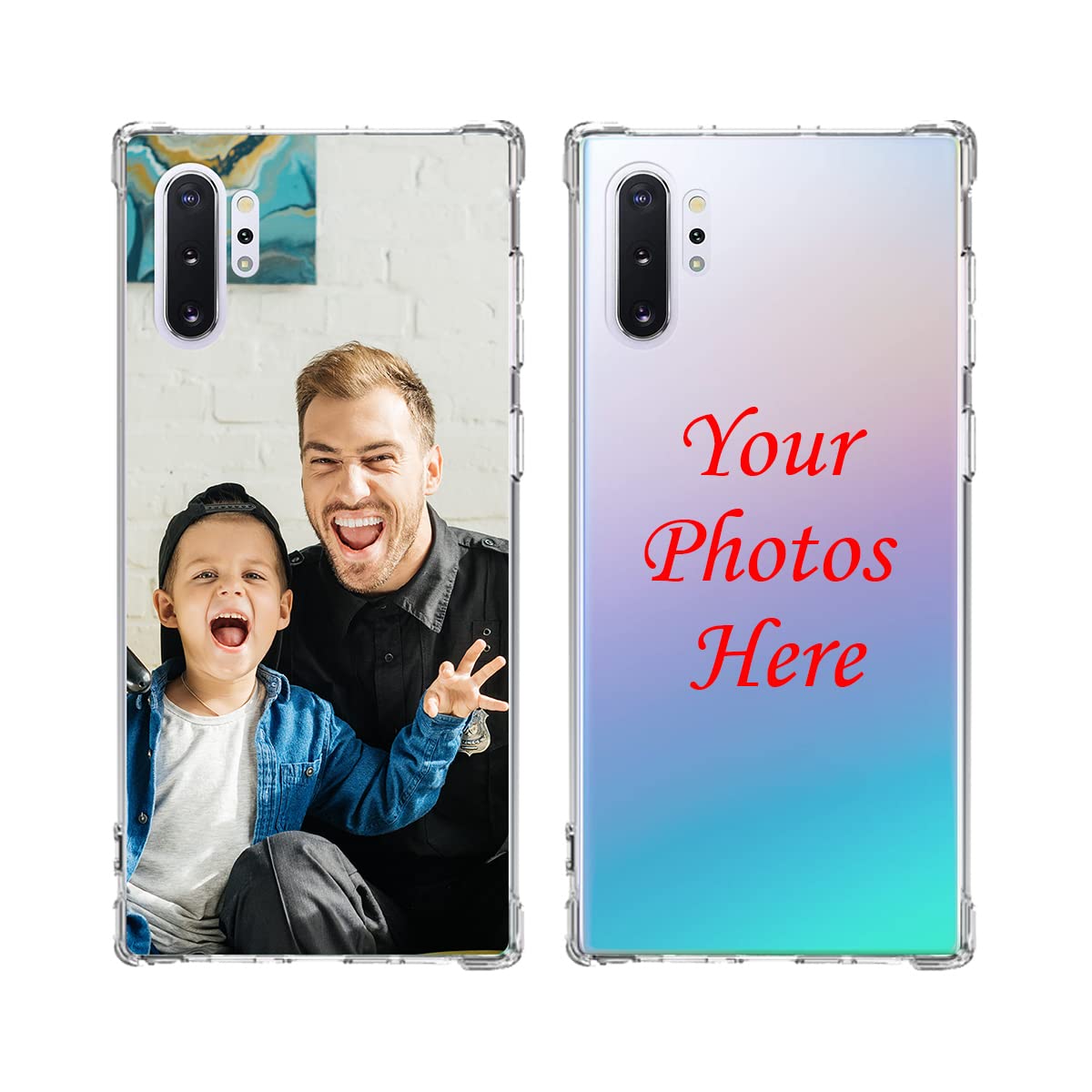 Custom Samsung Galaxy Note10 Plus Phone Case - Ultra Thin Clear TPU Bumper with Shock Absorption & Personalized Photo Printing | Perfect for Everyday Protection & Style
