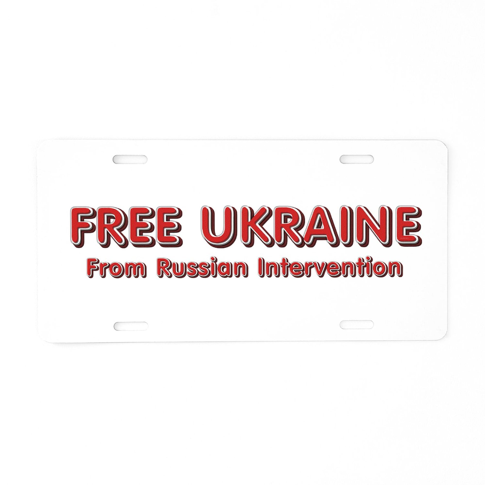 Free Ukraine Aluminum License Plate - Front Car Vanity Tag for Cars & Trucks - Show Support for Ukraine with Custom License Plates