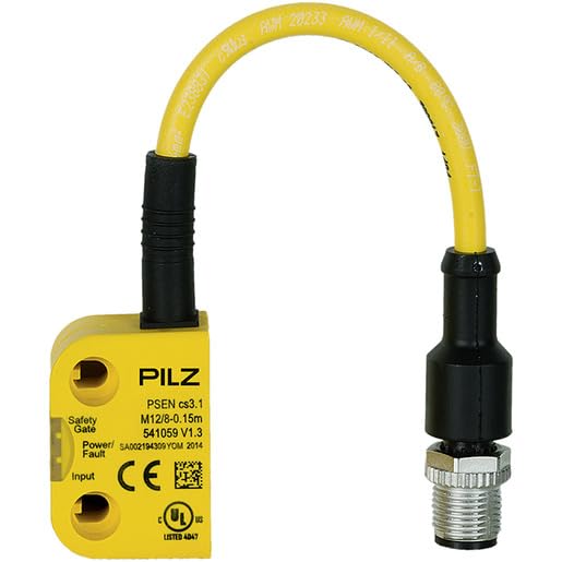 PILZ PSEN CS3.1 M12/8-0.15M Safety Switch with 0.15M Cable - 24VDC, 8.4A, 2 Safe SC Outputs, 8-PIN M12 Male Connector - RFID Safety Switch for Industrial Automation & Machinery Safety Systems