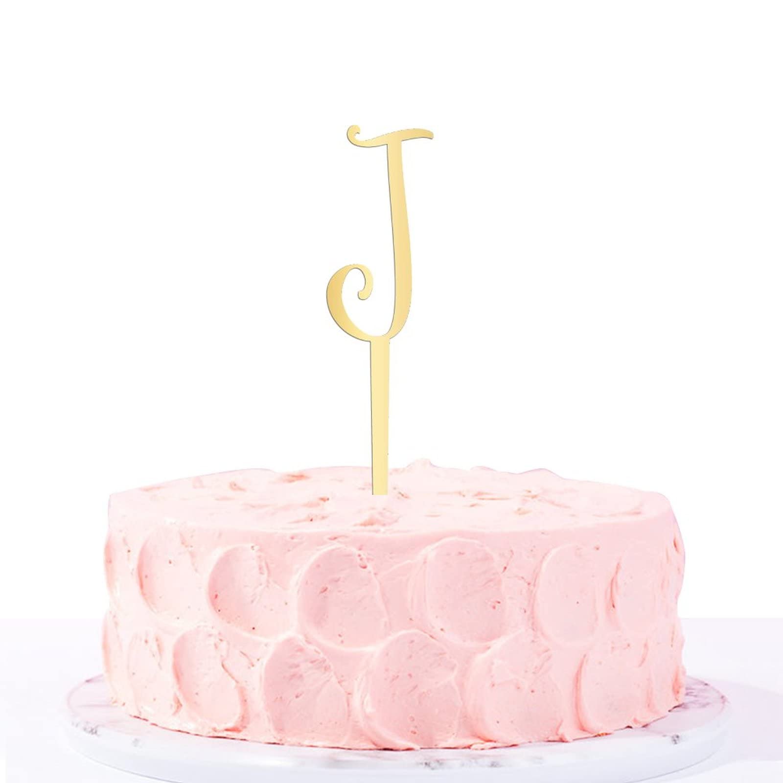 Gold Glitter Letter J Cake Topper - Personalized Acrylic Initial Cake Decor for Birthday Parties & Rustic Weddings - Perfect for Anniversary, Baby Shower, and Special Event Cake Decorations