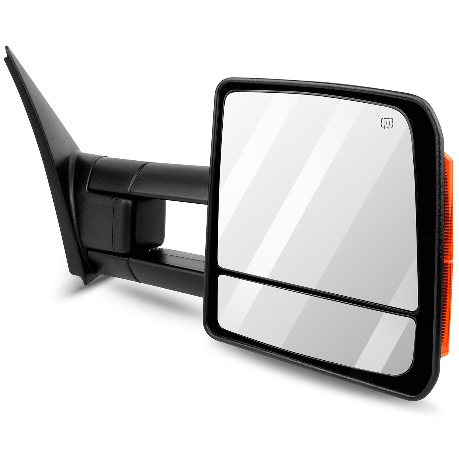 SCITOO Black Power-Adjusted Heated Towing Mirror with Turn Signal for 2007-2017 Toyota Tundra - Manual Folding & Telescoping Design for Enhanced Safety & Visibility - Perfect for Towing, Off-Roading & Night Driving