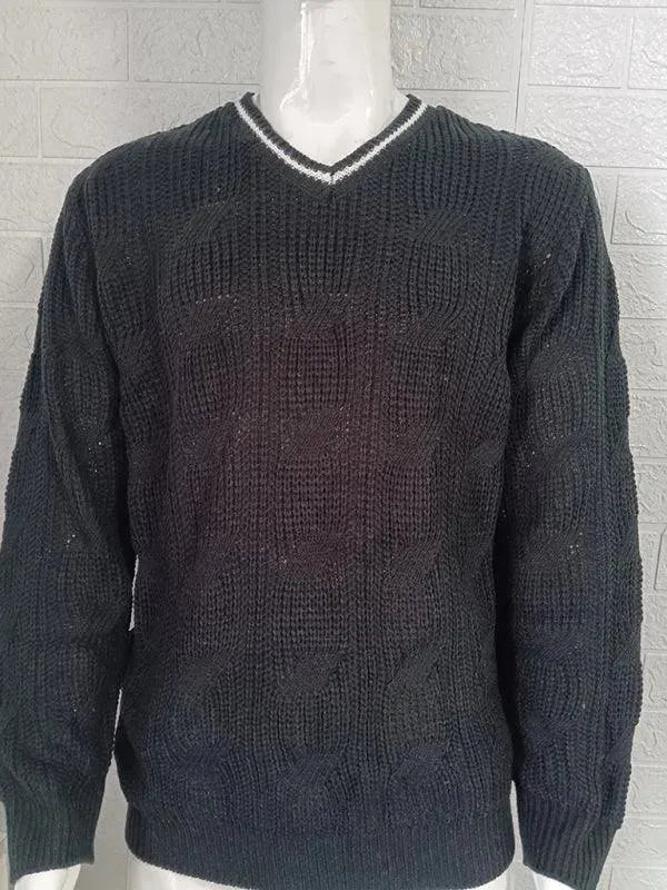 Men's Slim Fit V-Neck Pullover Sweater - Lightweight & Comfortable for Casual Wear, Office, and Layering