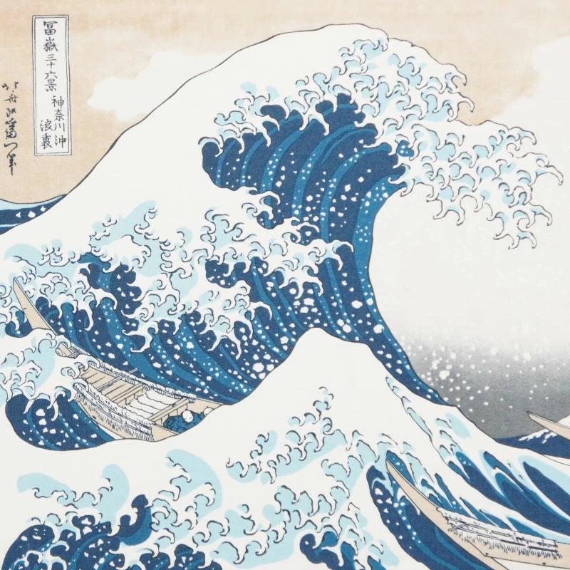 Authentic Kyo Yuzen Dyed Tenugui Towel - The Great Wave off Kanagawa Japanese Hand Towel | Handmade in Kyoto, Japan | Perfect for Home Decor, Gift & Traditional Japanese Culture Lovers